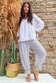 Prairie Pintuck Cotton Smock White